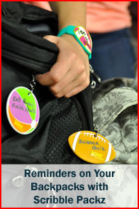 Reminders on your backpacks with Scribble Packz